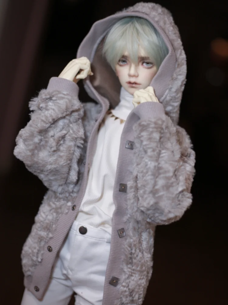 

BJD doll clothes rich milk coffee mottled furry hooded cardigan coat for 1/3 1/4 BJD SD MSD SD17 Uncle POPO68 SSDF doll size