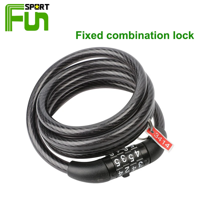 

STARFUN Motorcycle MTB Bike Security Lock Theft Spiral Steel Cable Universal Protective Bicycle Password Lock Portable Code