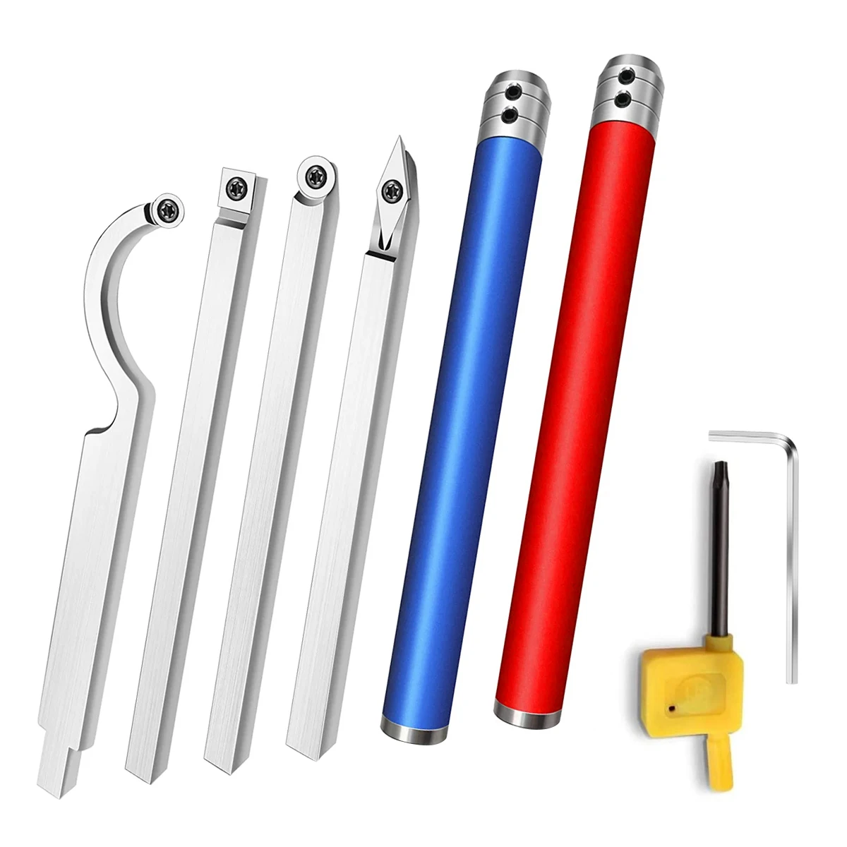 

Wood Turning Lathe Tool Set Sharp Ergonomic Wood Lathe Chisel Kit Diamond Shape Round Square Carbide Insert Turning Tool