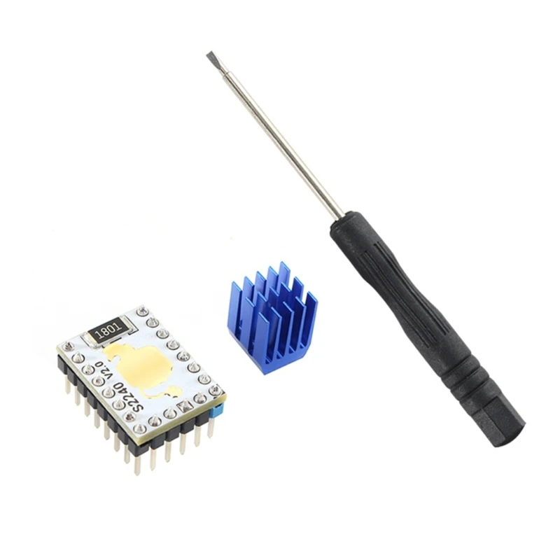 

Quiet TMC2240 Stepper Motor Driver High-Quality Metal Stepping Engine Modules with Heat Sink Screwdriver for 3D Printing