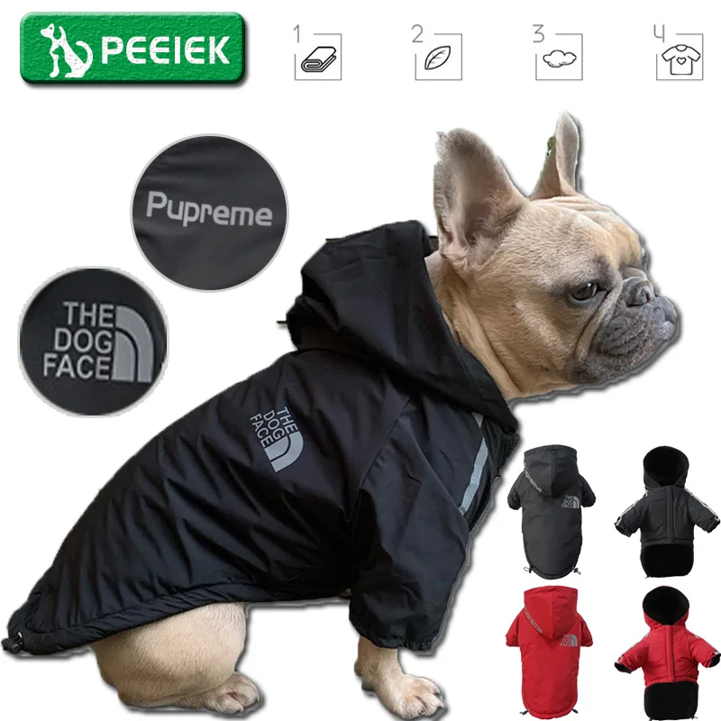 

Luxury Dog Face Pet Dog Hoodie Winter Fashion Warm and Comfortable Dog Coat Teddy French Bulldog Poodle Reflective Puppy Clothes