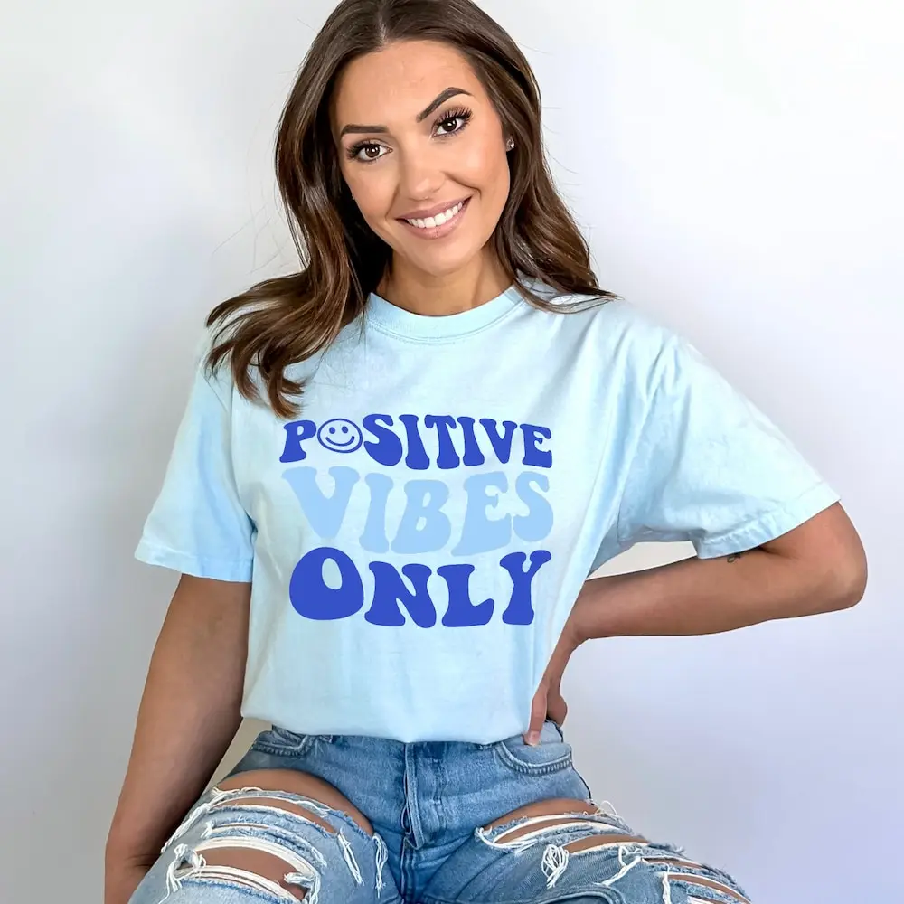 Футболка с надписью Vibes Only комфортные цвета женская модная футболка большого