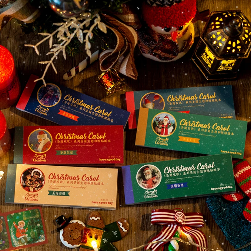 

Mr. Paper 6 Styles 30pcs/book Vintage Character Sticker Book Cartoon Elk Santa Hand Account Decoration Christmas Sticker