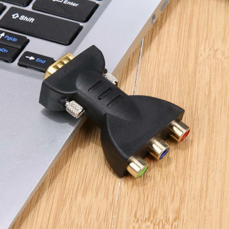 Адаптер видеоразъема 3RCA RGB мама в HD 15-контактный VGA-разъем