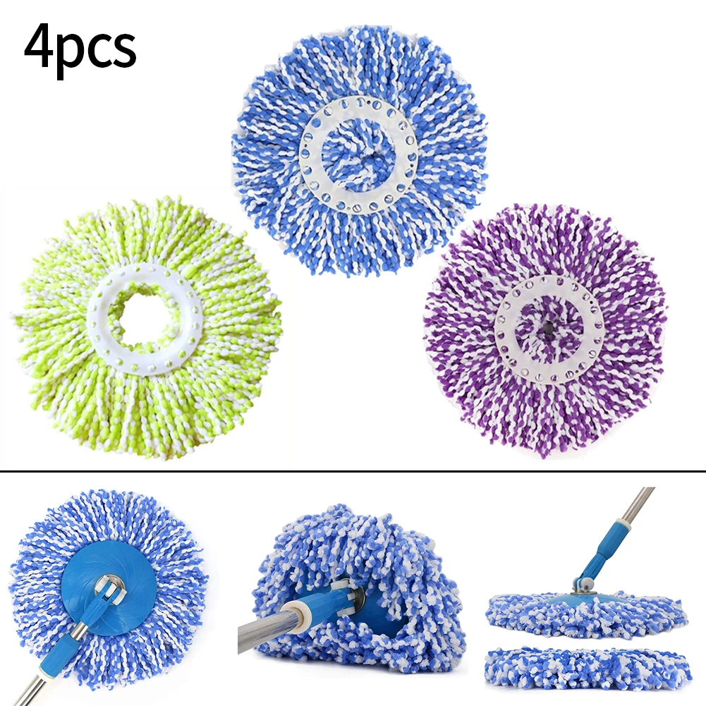 

4*360° Spin Mop Replacement Head Standard Size Microfiber Mop Head Refills For Hurrica For Mopnado For EGOFLEX For Hapinnex
