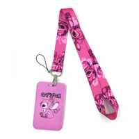 lilo stitch art cartoon anime fashion lanyards bus id name work card holder accessories decorations kids gifts