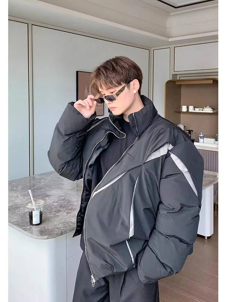 Американская парка оверсайз для мужчин и женщин плиссированная стеганая куртка