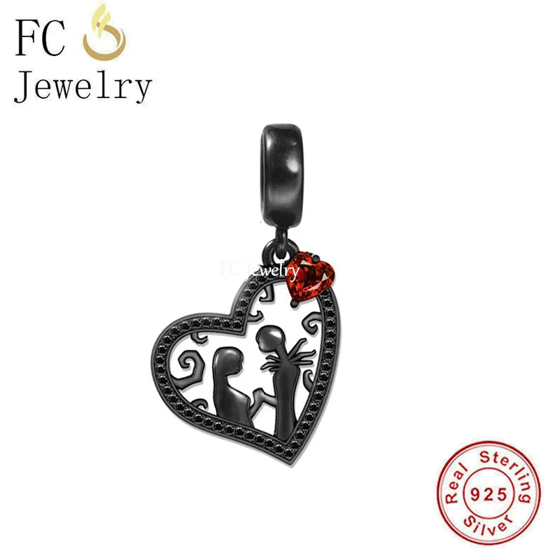 

FC Jewelry Fit Original Pandora Charm Bracelet 925 Silver Jack Skull And Girl Love Forever Bead For Making Women Berloque 2022