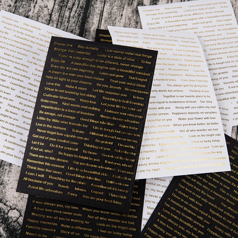 

8Sheets/set Words Phrase Stickers Planner Scrapbooking Label Diary Album Decor
