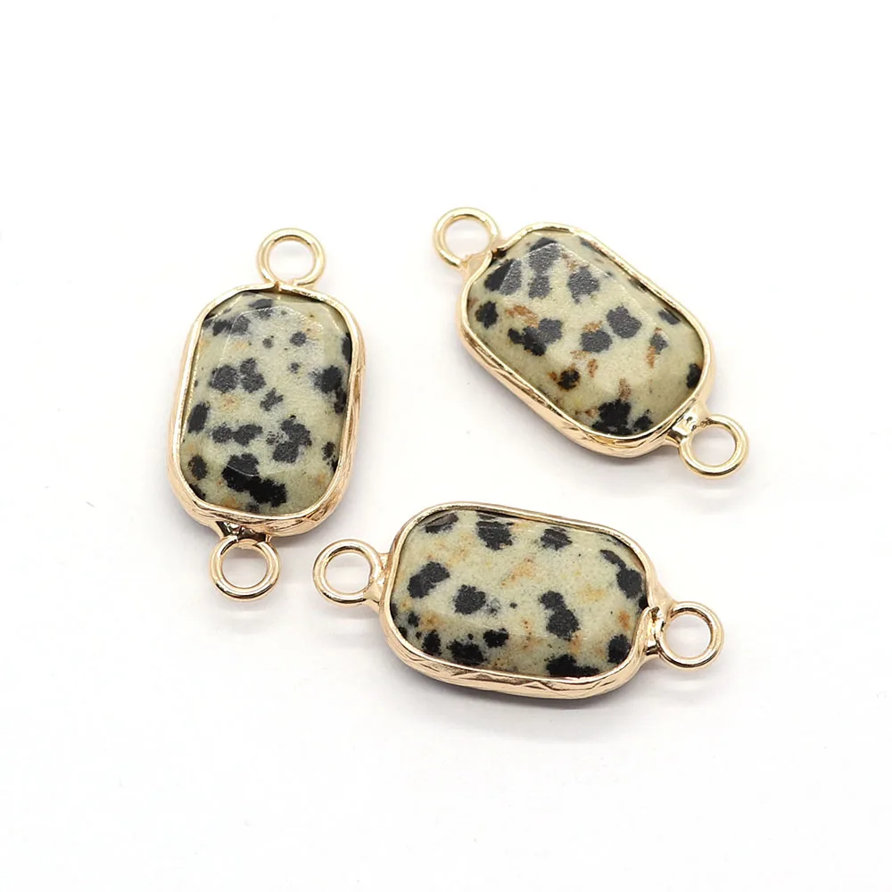 

Natural Stone Pendants Lapis Lazuli Crystal Agate Connector Charm for Jewelry Making DIY Bracelet Necklace Rectangular Accessory