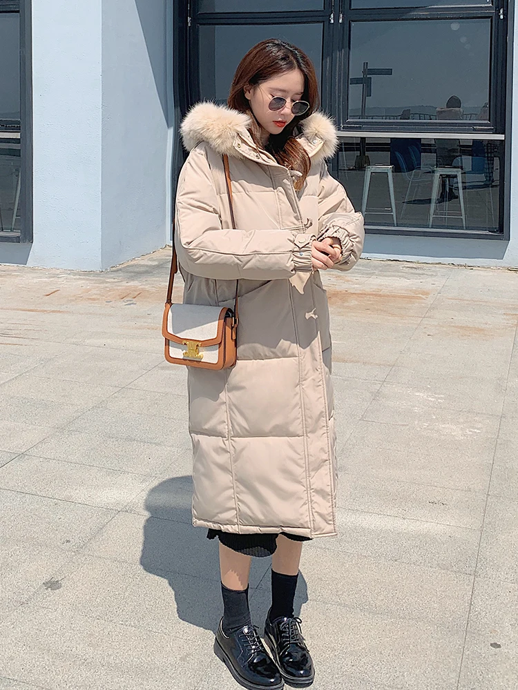 2022 Hot Sale Women Winter Jacket Long Warm Thicken Hooded With Fur Korean Style Fashion Female Coat Parka High Quality