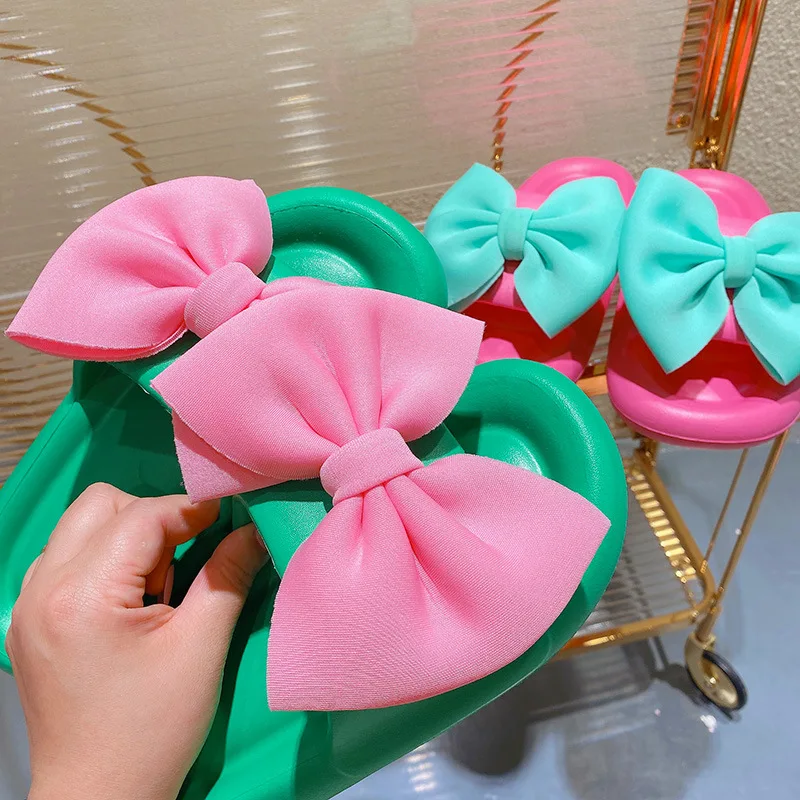 New Arrivals Fashion Casual Summer Women Slippers Space Cotton Bow EVA Soft Sole Indoor Home Beach Ladies Sandals Slides Shoes