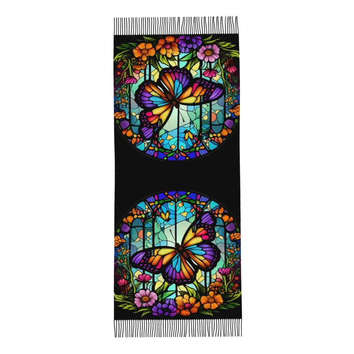 Индивидуальная яркая Женская Длинная зимняя теплая шаль с кисточками шарфы