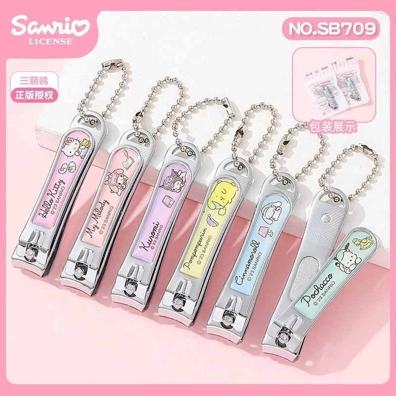 Новинка Sanrio Cinnamoroll Kuromi Милая кавайная домашняя ножницы для ногтей со скошенным