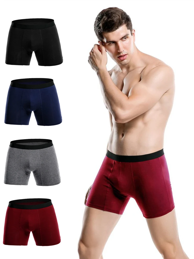 

European American Male Briefs Cotton Large Size Fat Men's Boxer Briefs Plus Long Section Sports Pure Comfort and Breathability