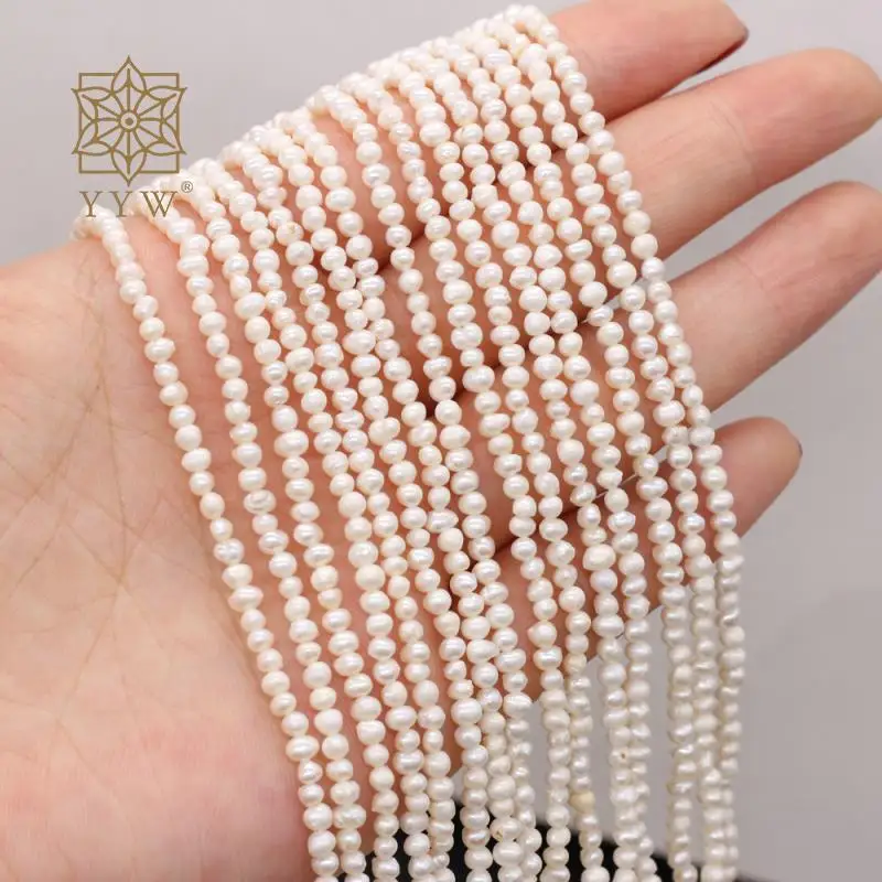 

2-3mm Grade AA White Cultured Baroque Freshwater Pearl Beads Loose Pearl Beads 14-15 Inch Strand Diy Jewelry Making Necklace