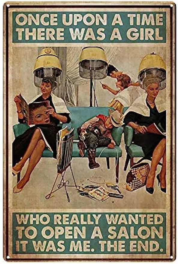 

Hairdressing Metal Tin Logo Salon Art Decoration Logo Bathroom Hair Shop Room Wall Decoration Metal Tin Plaque Logo