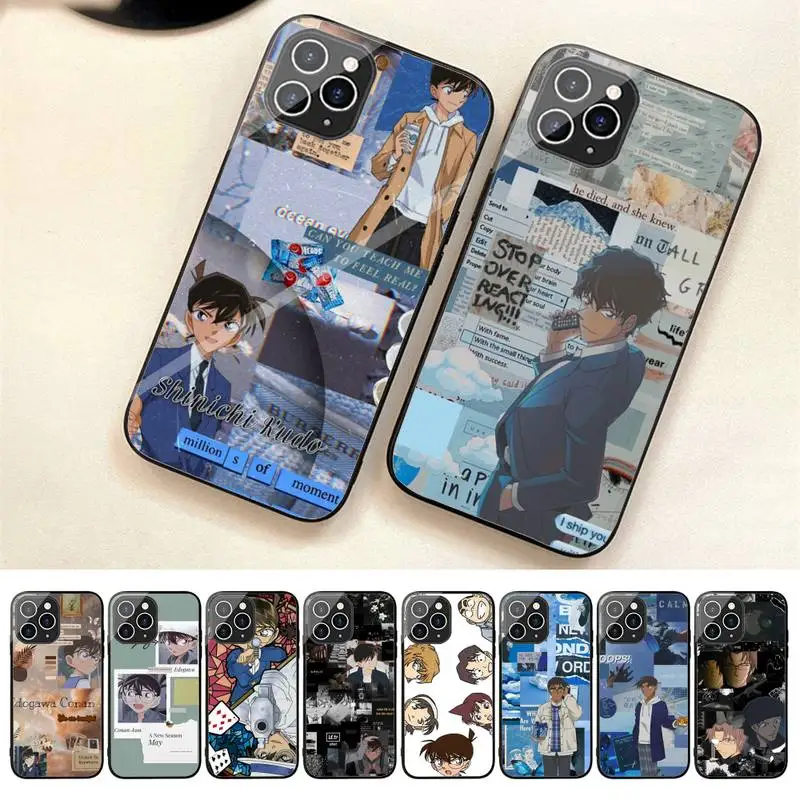 

Anime Detective Conan Phone Case For Iphone 7 8 Plus X Xr Xs 11 12 13 Se2020 Mini 14 Pro Max Tempered Glass Fundas