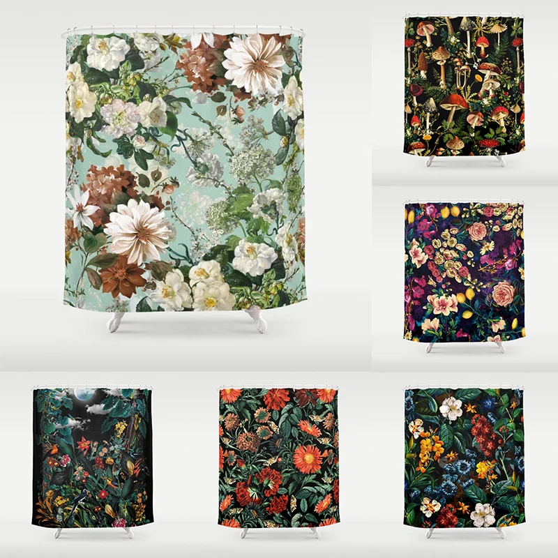 

Abstract Plant Character Monkey Flower Bathroom Curtain Home Decor Waterproof Personality Shower Curtain cortina de la ducha