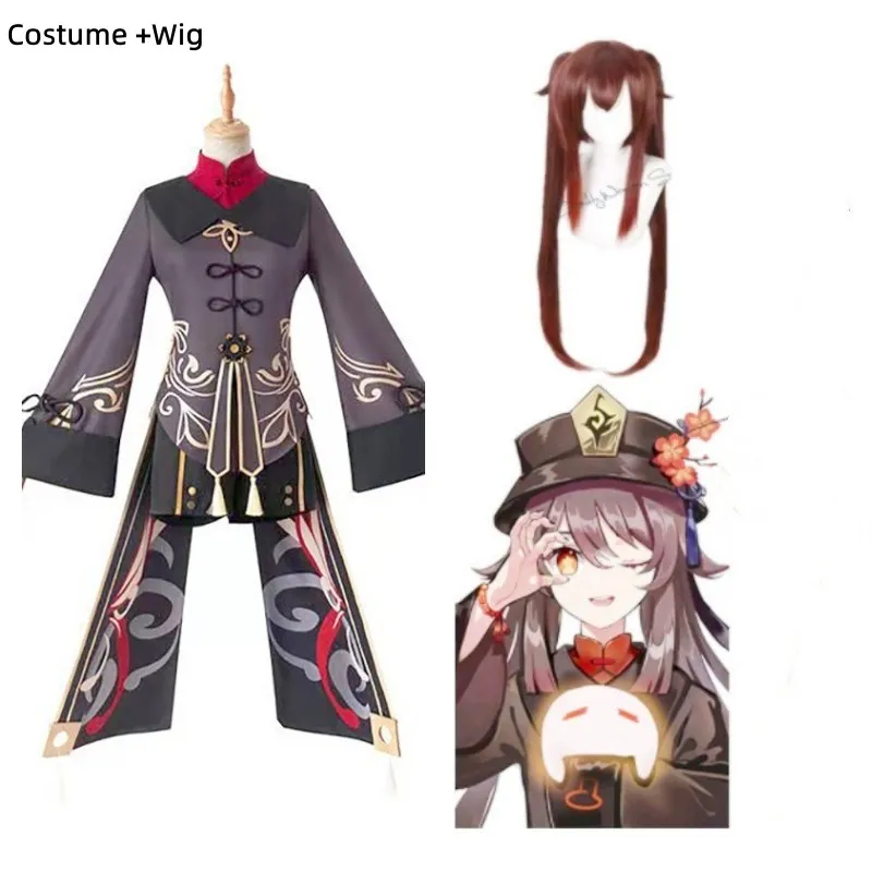 

Hutao Cosplay Costume Uniform Wig Anime Game Chinese Style Halloween Costumes for Women Tenue Ecoliere Sexy Stocking