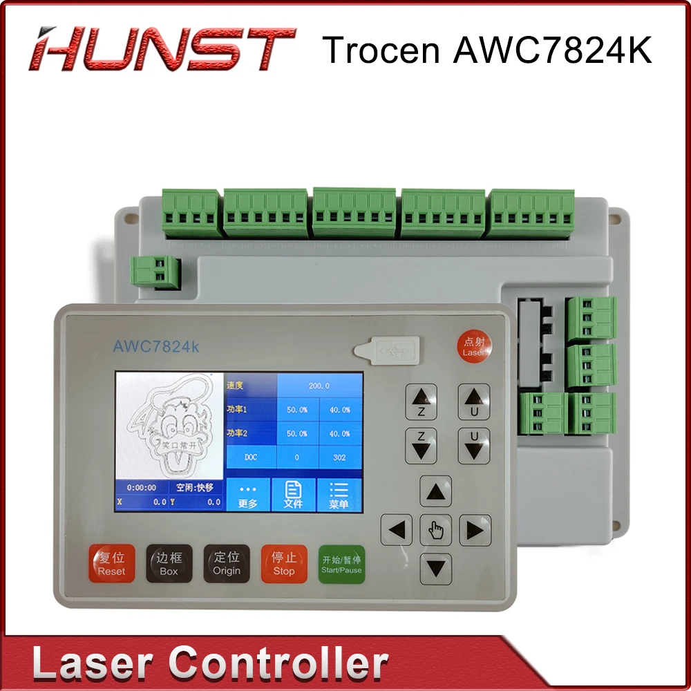 

Hunst AWC708C Lite DSP CO2 Laser Control Display Panel Upgrade to Trocen AWC7824K For CNC System Laser Cutting Control Panel