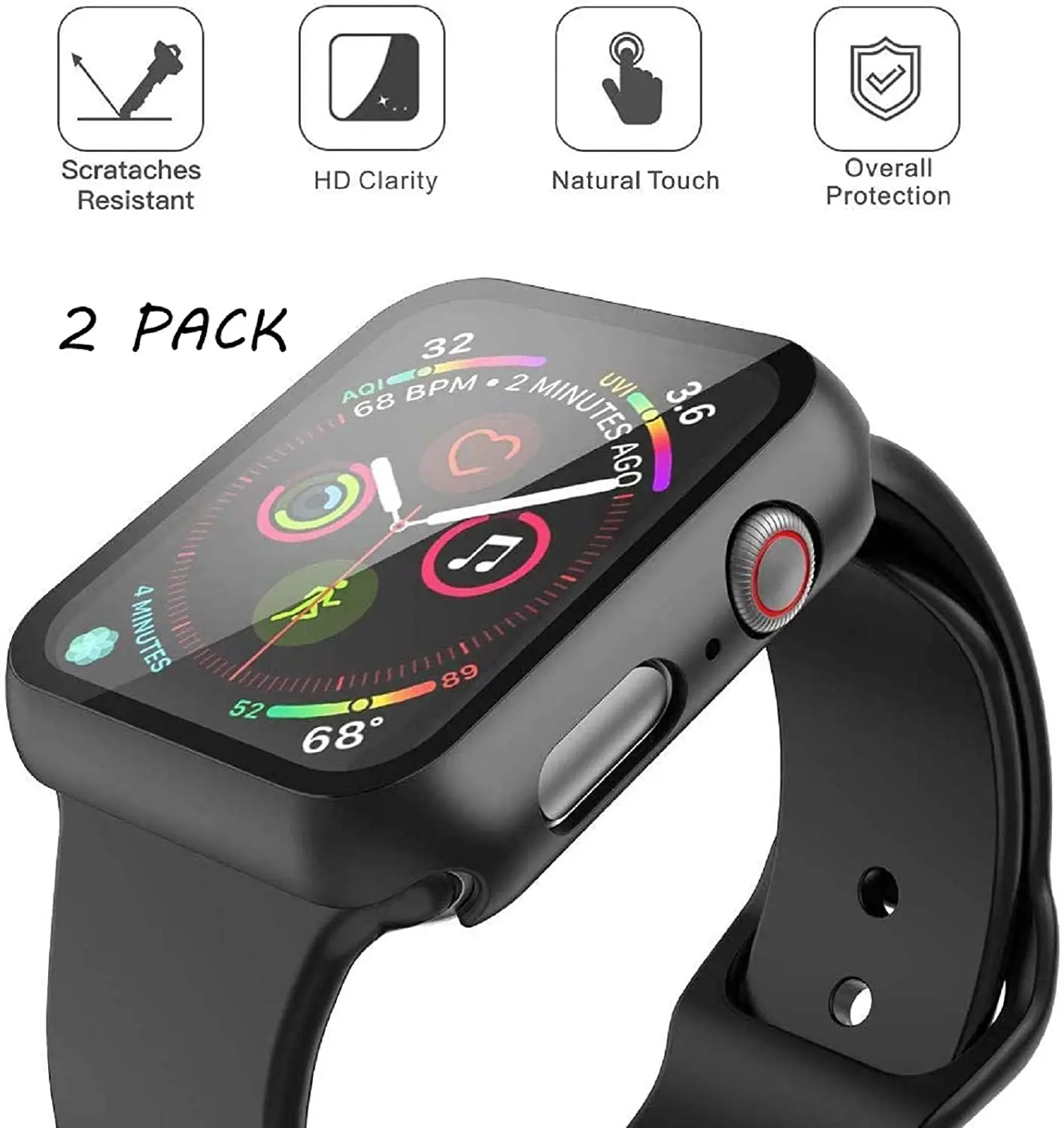 Защита экрана для Apple Watch чехол iwatch Band 44 мм 40 45 телефон серии watch 7 6 5 4 3 SE - купить по