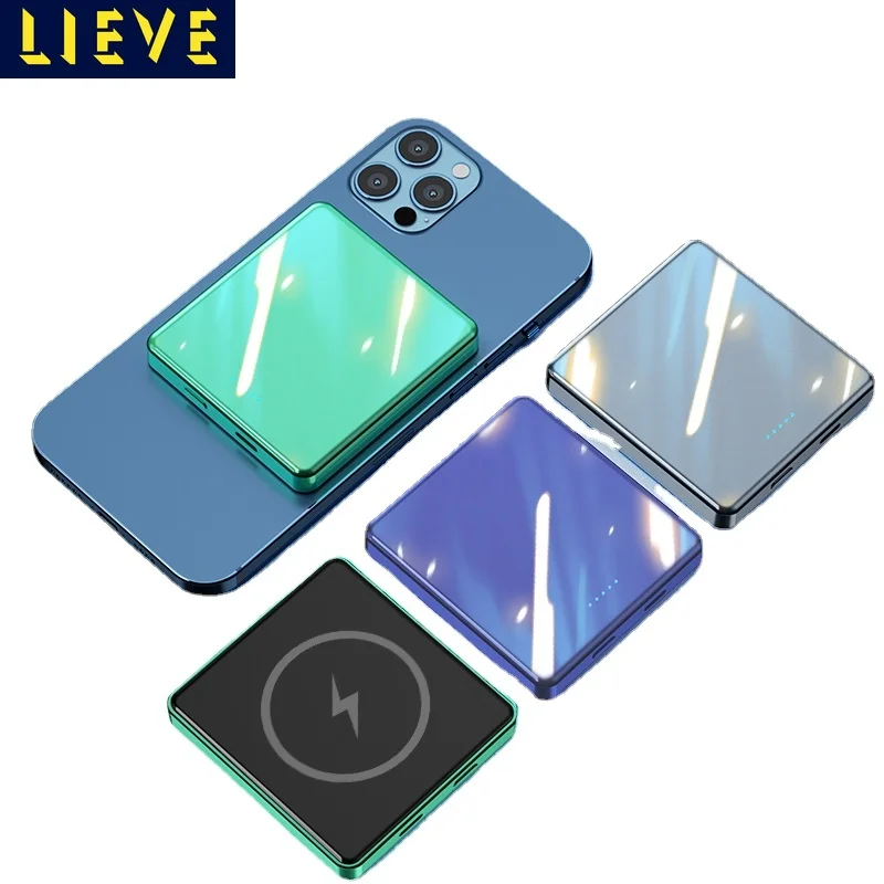 

Wireless Power Bank 15W Fast Charging For Magnetic Mini Powerbank External Battery Portable Charger iphone12 Auxiliary Battery