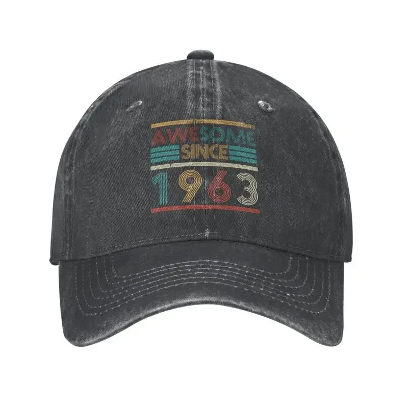 

Unisex Cotton Retro Awesome Since 1963 Baseball Cap Adult 60th Birthday Gift 60 Years Old Adjustable Dad Hat Men Women Sports