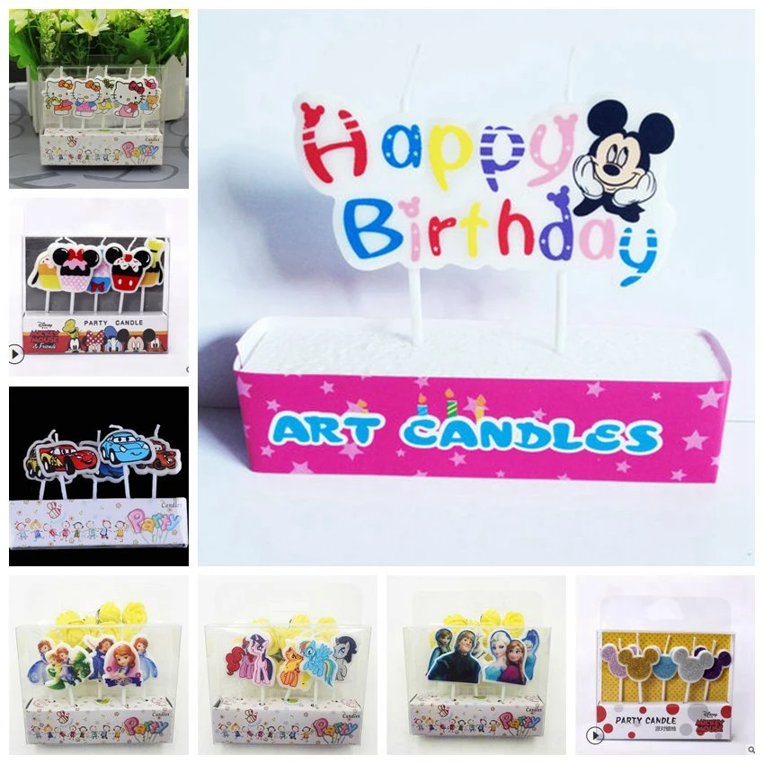 Хит продаж Мультяшные флажки Hello Kitty холодная принцесса Эльза Анна свечи Топпер