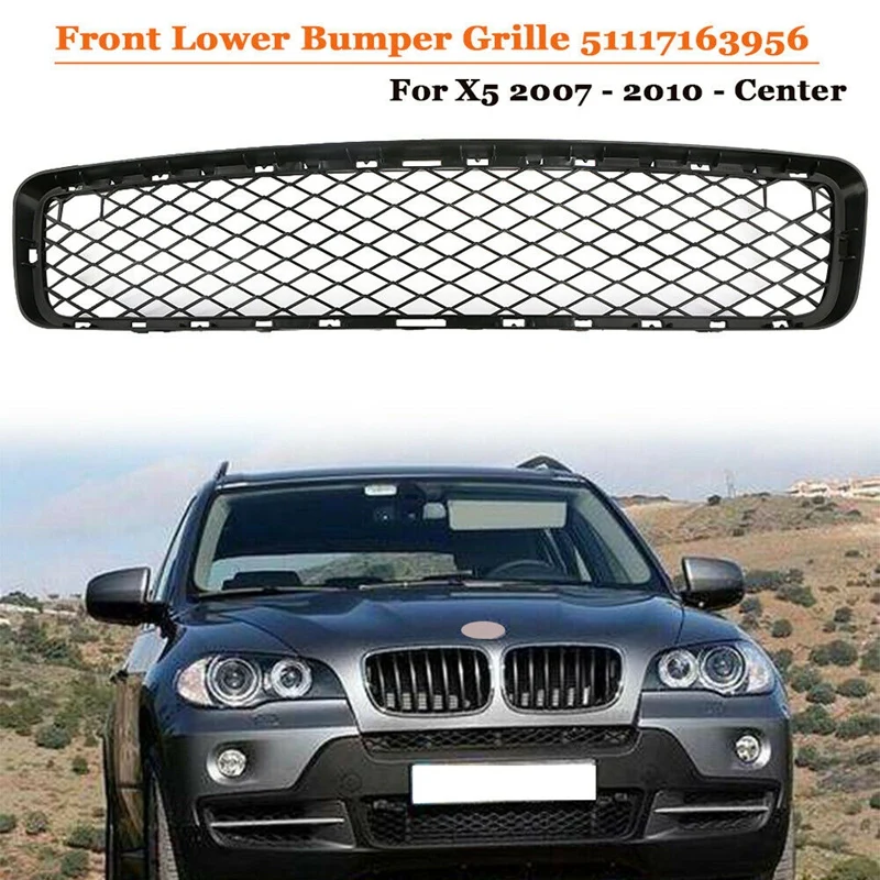 

51117163956 Front Lower Bumper Grille Mesh Grille Replacement For-BMW X5 E70 2007-2010