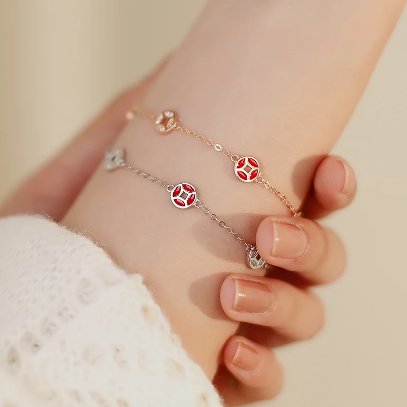 

Женский медный браслет из серебра 925 пробы с надписью на новый год