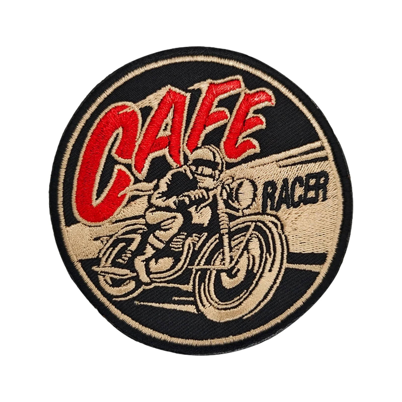 

Cafe Racer мотоциклетная бархатная нашивка в стиле ретро, байкерский вышитый значок, застежка-крючок и петля для куртки, рюкзака, жилета, кепки