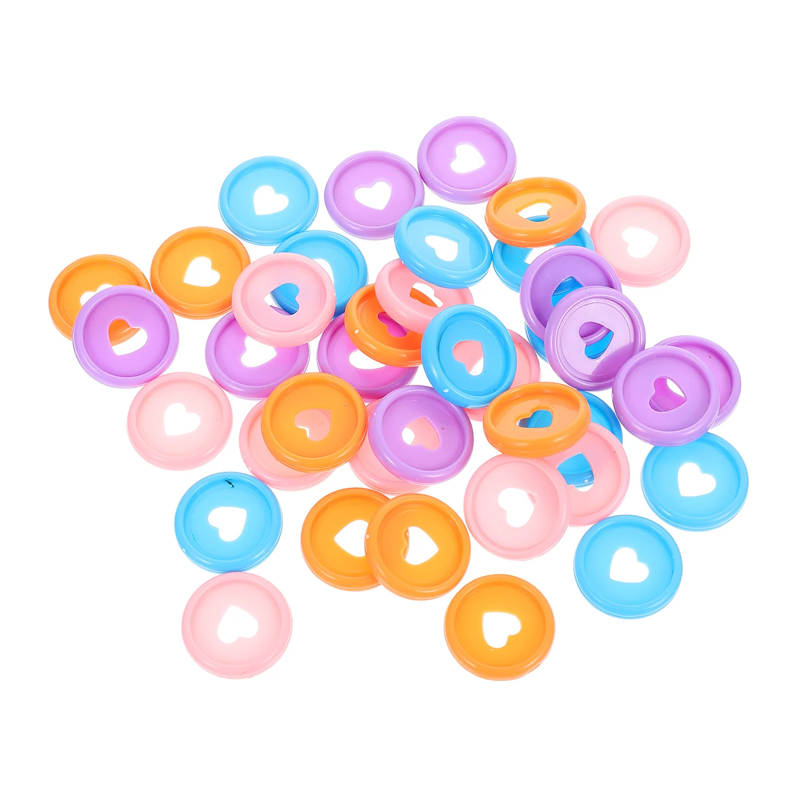 

40 Pcs Heart Binder Plastic Book Rings DIY Planner Supplies Notebook Clip Flexible Loose-leaf CD