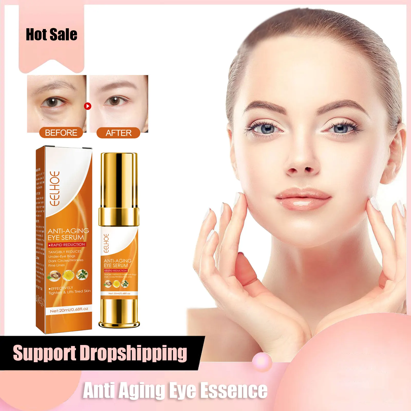 

Prevent Dark Circles Essence Lift Firm Moisturizing Improve Puffiness Eyes Wrinkle Remove Smooth Fine Lines Anti Aging Eye Serum