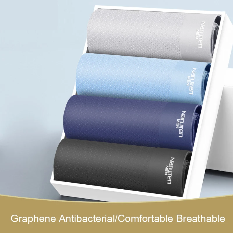 Boxers Ice Silk Man Underwear Boxer Graphene Men Underpants Breathable Men's Mesh Panties Ultrathin Traceless BoxerShorts Trunk