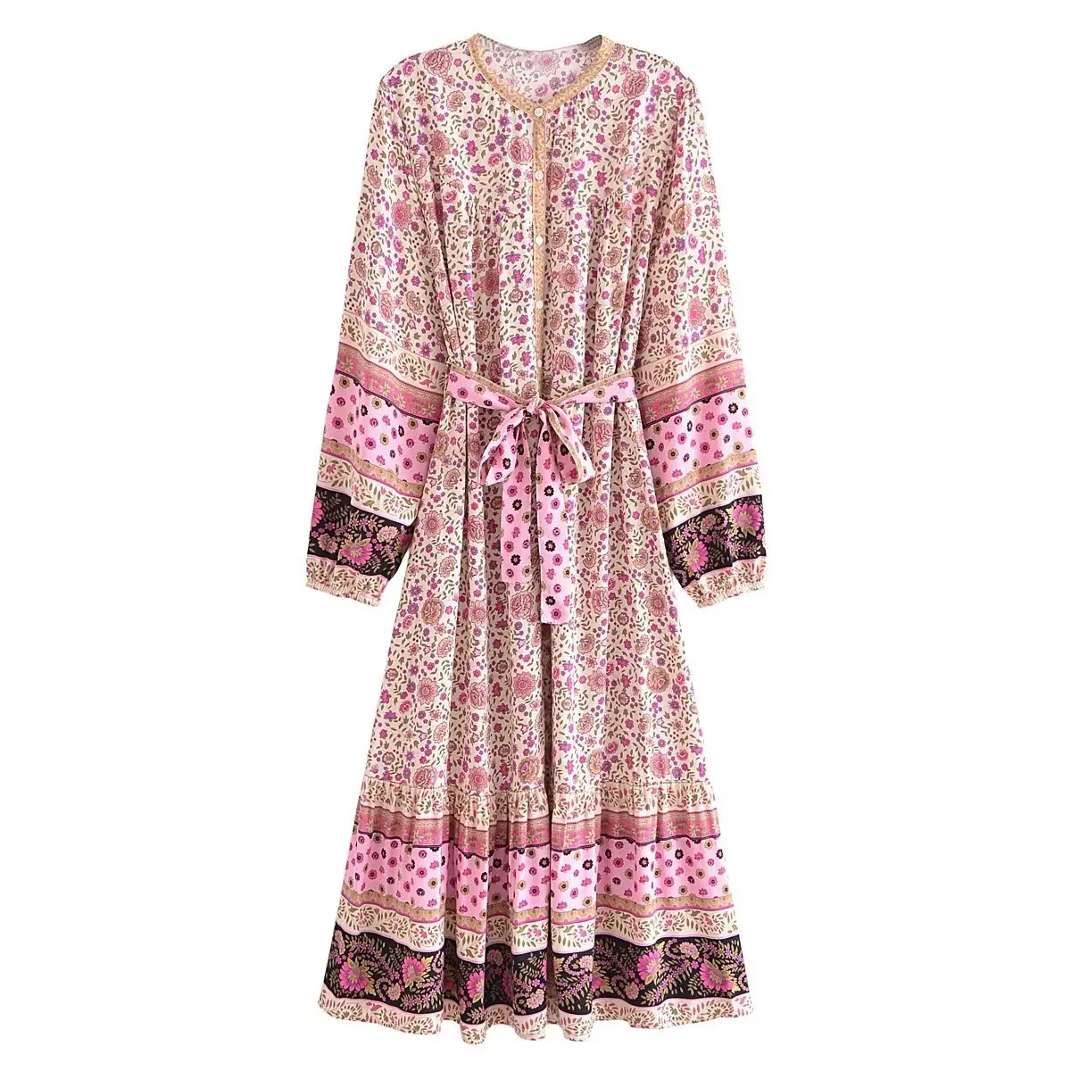 

Женское Хлопковое платье с длинным рукавом, зеленое или розовое платье средней длины с поясом, сексуальное платье для вечеринки в стиле «Лолита», Y2King, лето 2023