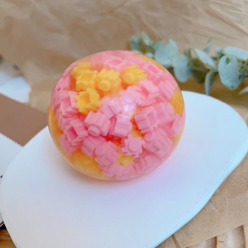 Строительный блок мяч ручной работы липкая игрушка для сжатия медленный отскок