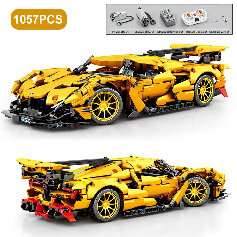 

High-Tech 1057PCS RC Famous Expert Super Sports Racing Car Model Building Blocks Bricks Educational Toy For Kid Birthday Gifts
