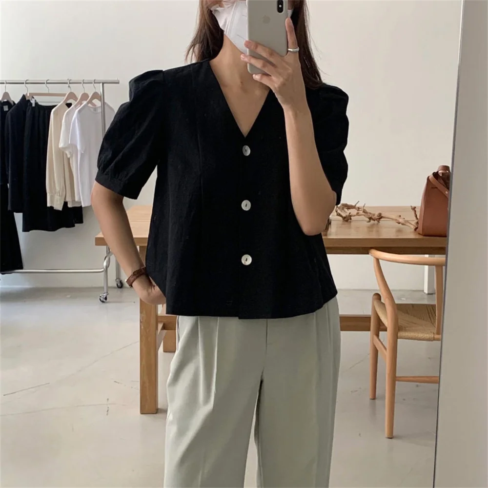 Блузка Alien Kitty женская летняя однотонная универсальная | Женская одежда