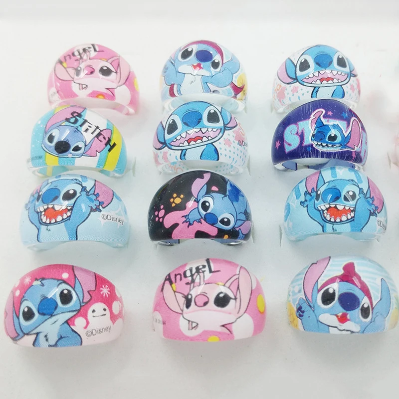 12 Disney Series Смешанные кольца мультики сшитые принты детские вечеринки маленькие