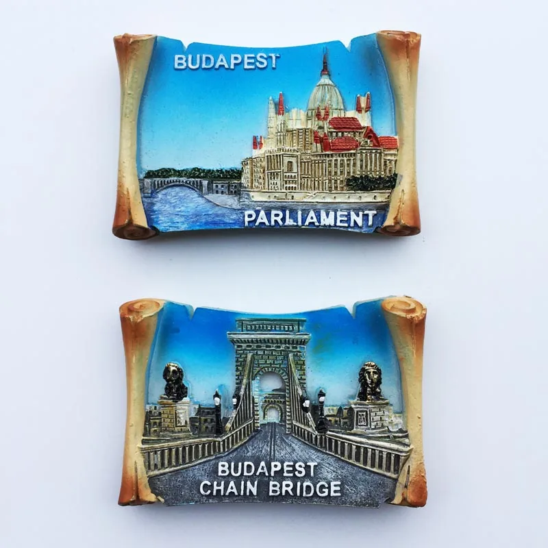 

Hungary Budapest Parliament Building Chain Bridge Fridge Magnets Souvenir Resin Crafts Magnet Stickers Home Decoration