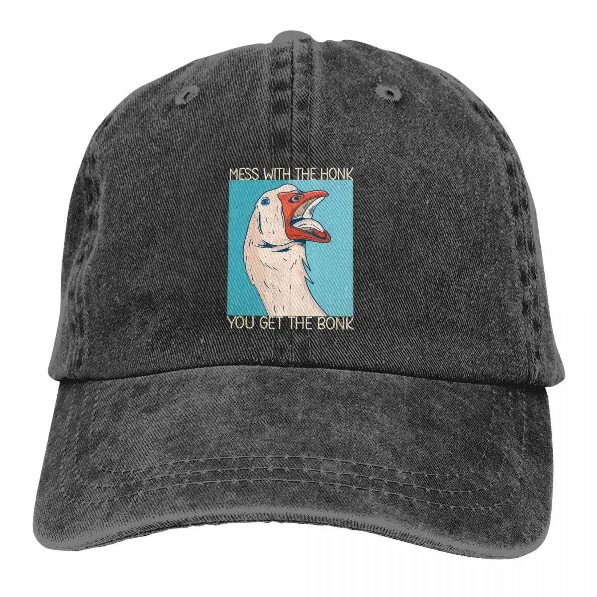 

Washed Men's Baseball Cap Mess You Get The Bonk Classic Trucker Snapback Caps Dad Hat Untitled Goose Game Honk Golf Hats