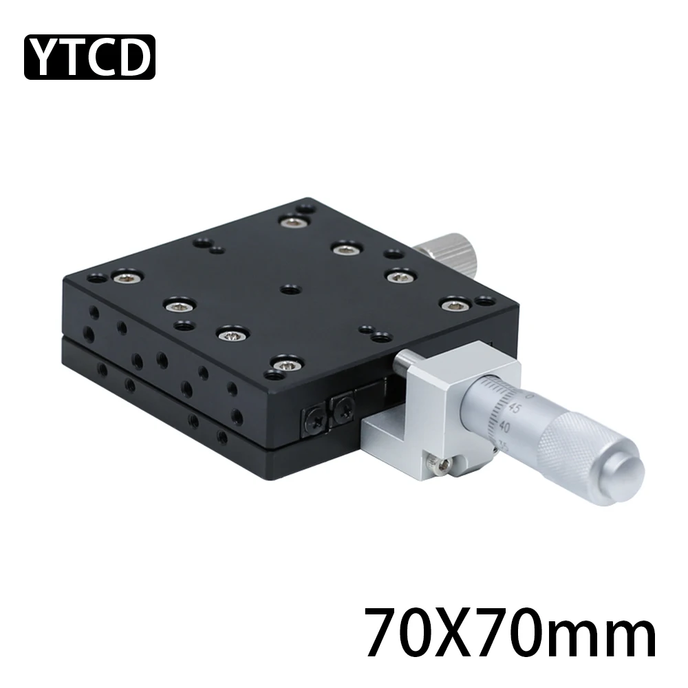 

X Axis 70*70mm Optical Manual Displacement Platform Linear Stage Sliding Table Guide LX70-C LX70-L LX70-R Cross Rail Micrometer
