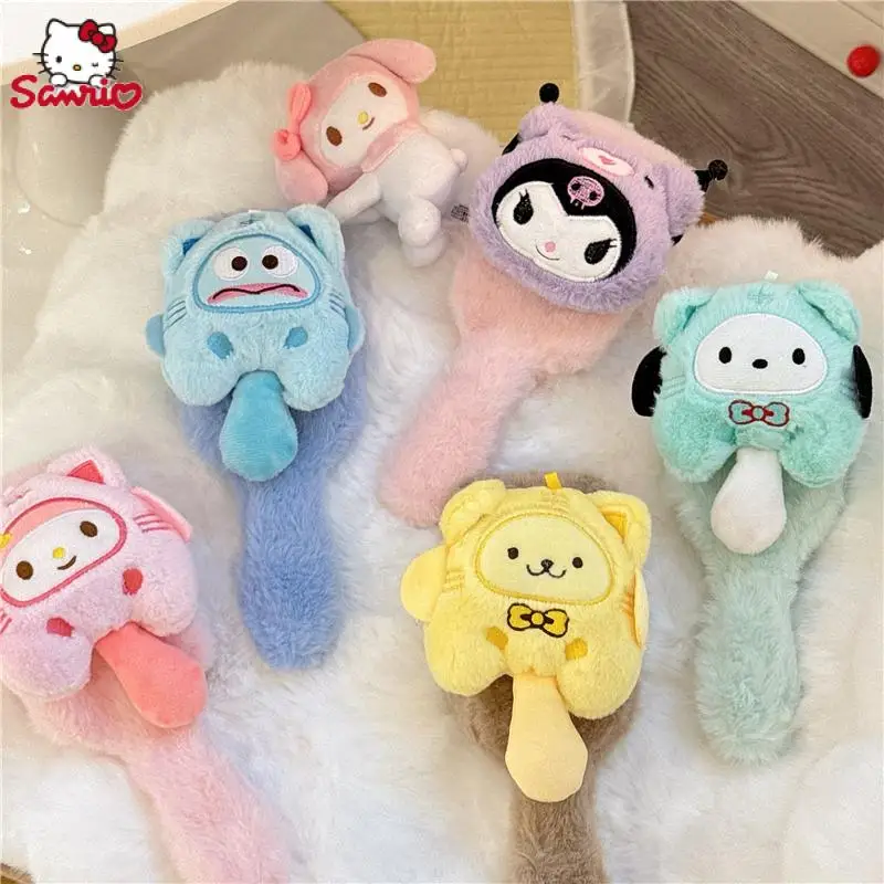 

Kawaii Sanrios плюшевая Kuromi Cinnamoroll мультяшная милая девушка воздушная Подушка Расческа Студенческая ческа для массажа волос портативный плюшевый гребень Подарок