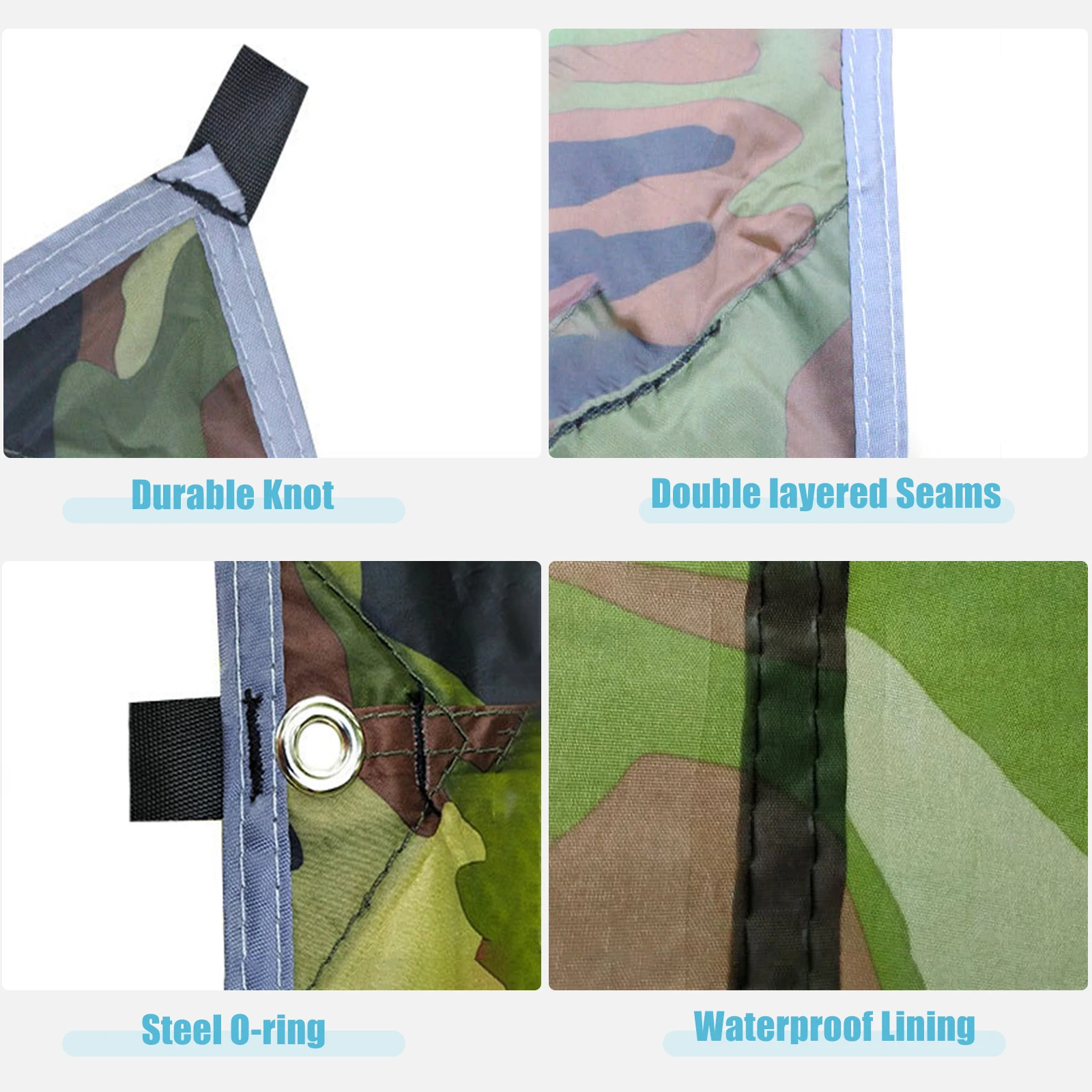 НАКРЫТИЕ ДЛЯ ПАЛАТКИ, ПАРУСА, ТЕНТА CAMOUFLAGE, ВОДОНЕПРОНИЦАЕМОЕ, УСТОЙЧИВОЕ К УФ-ЛУЧАМ, С ЗАКОЛКАМИ, ВЕРВКОЙ, С БАГАЖНИКОМ ДЛЯ ХРАНЕНИЯ.