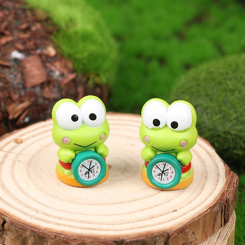 S Frog Alarm Clock Doll Mini Home Decor Dollhouse Clock Miniature Toy Living Room Furniture Accessories