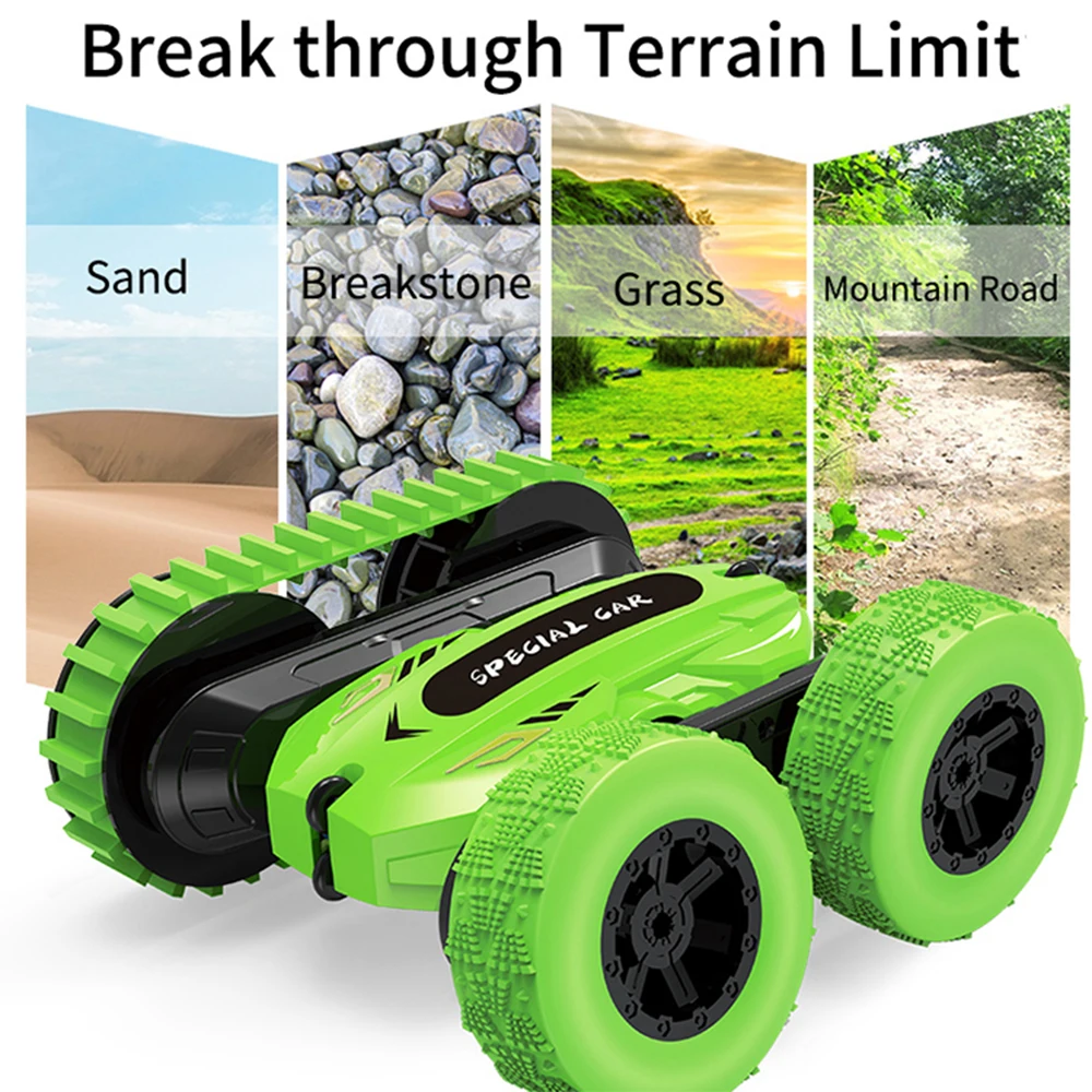 Двухсторонний гоночный автомобиль с дистанционным управлением 4*4 фонариками -