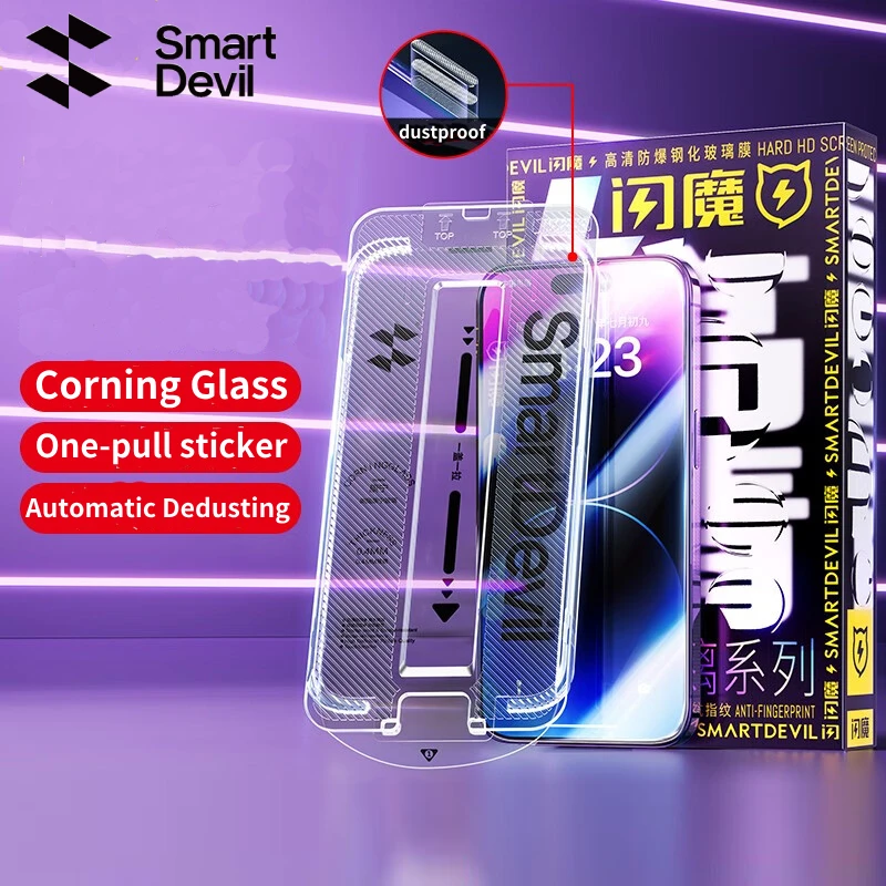 SmartDevil Tempered Glass for iPhone 14 Pro plus 14 13 Pro max Screen Protector Easy installation Dustproof Full Coverage HD