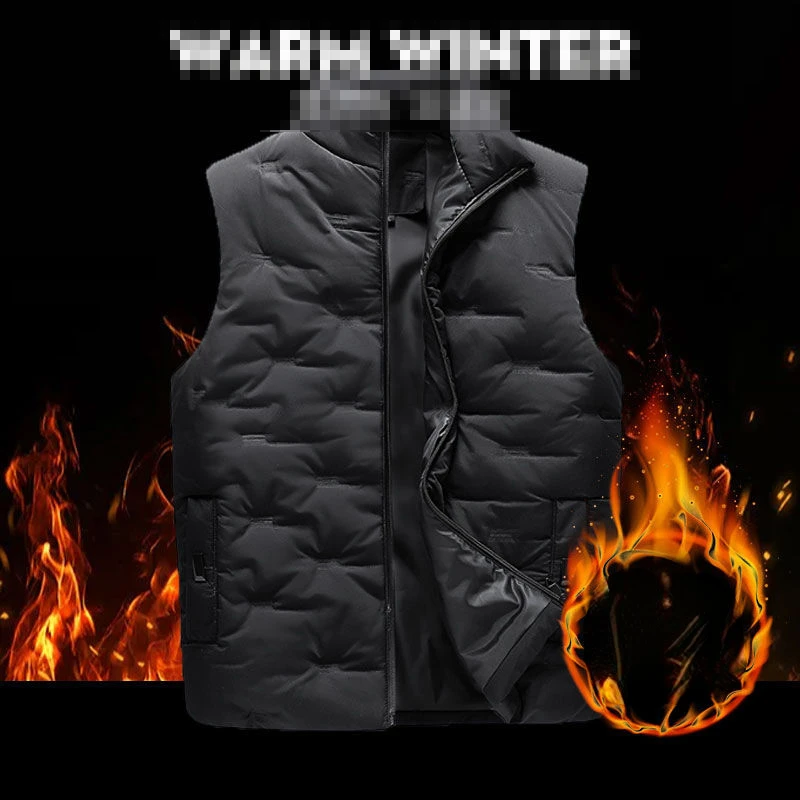 

Autumn Winter New Men Vest Jacket Solid Color Sleeveless Mens Casual Down Cotton Waistcoat Jacket Male Casual Vest Coats E796