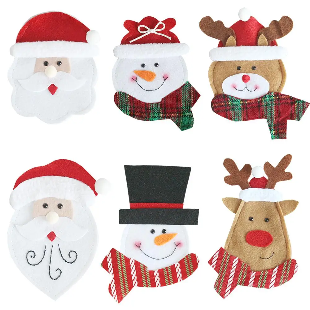 

Мультяшный Рождественский чехол для ножей вилок оригинальный органайзер для ресторана отеля столовый стол держатель столовых приборов Ро...